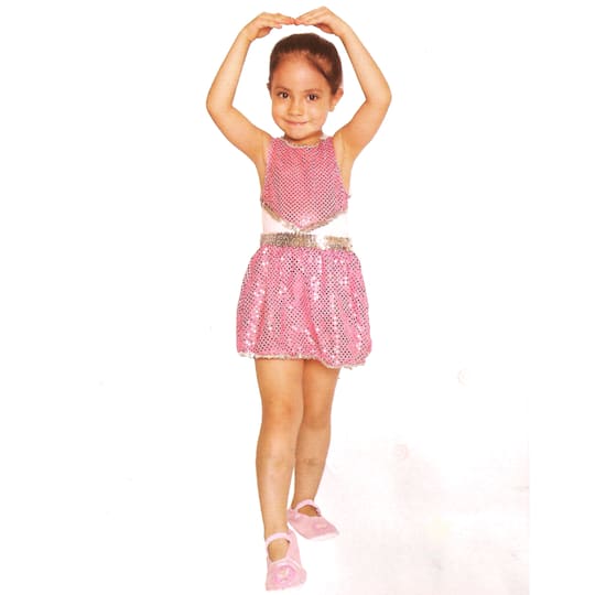Large Pink & Silver Ballerina Girl's Costume
